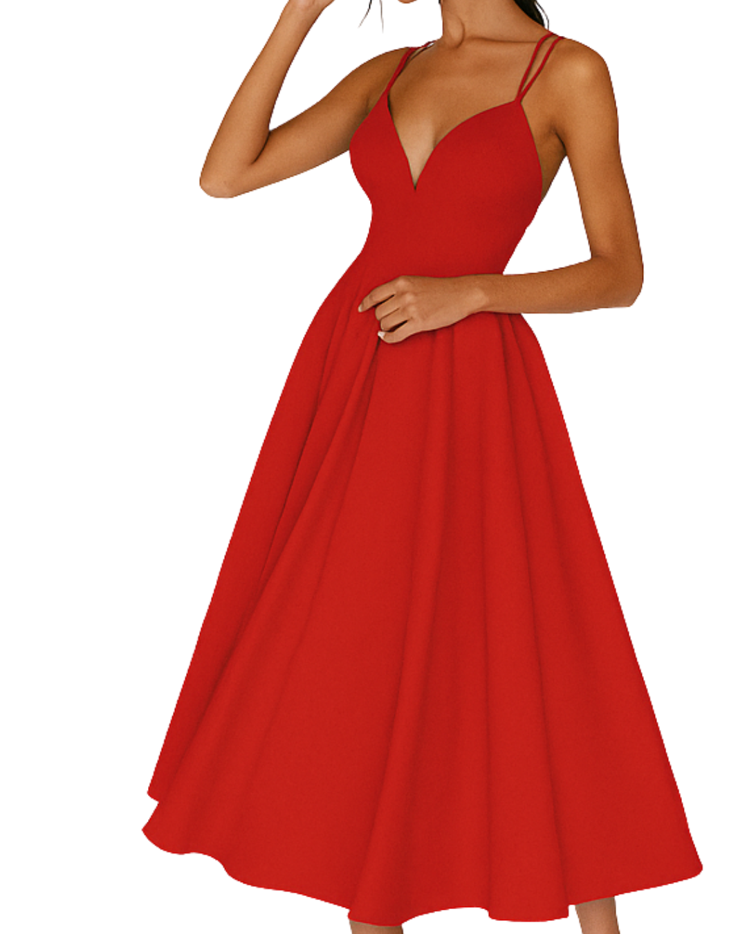 Sophia | Elegant Strappy Midi Wedding Guest Dress 0