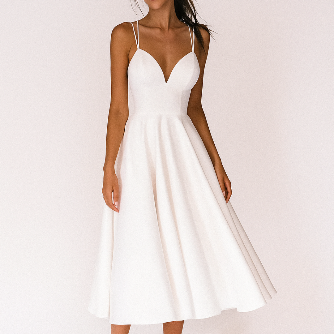 Sophia | Elegant Strappy Midi Wedding Guest Dress 1