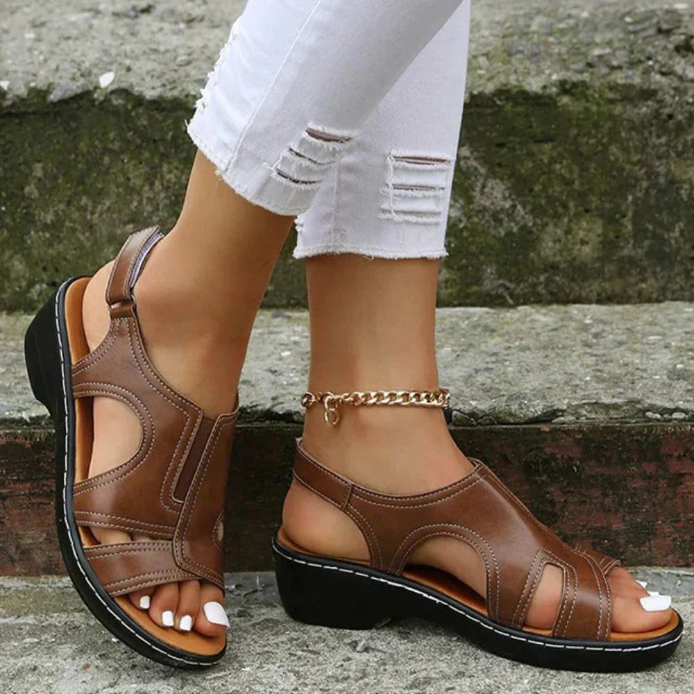 Sophia | Stylish Black Wedge Sandals for Women 0