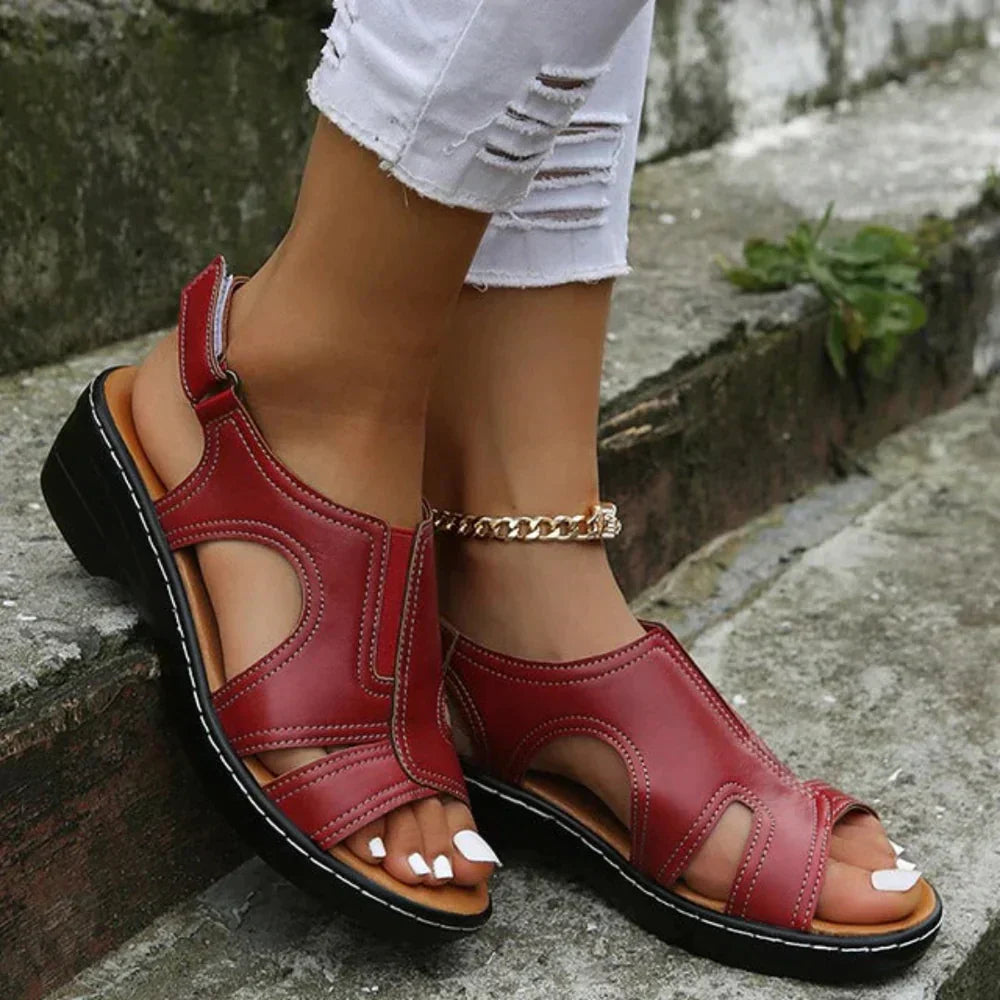 Sophia | Stylish Black Wedge Sandals for Women 2