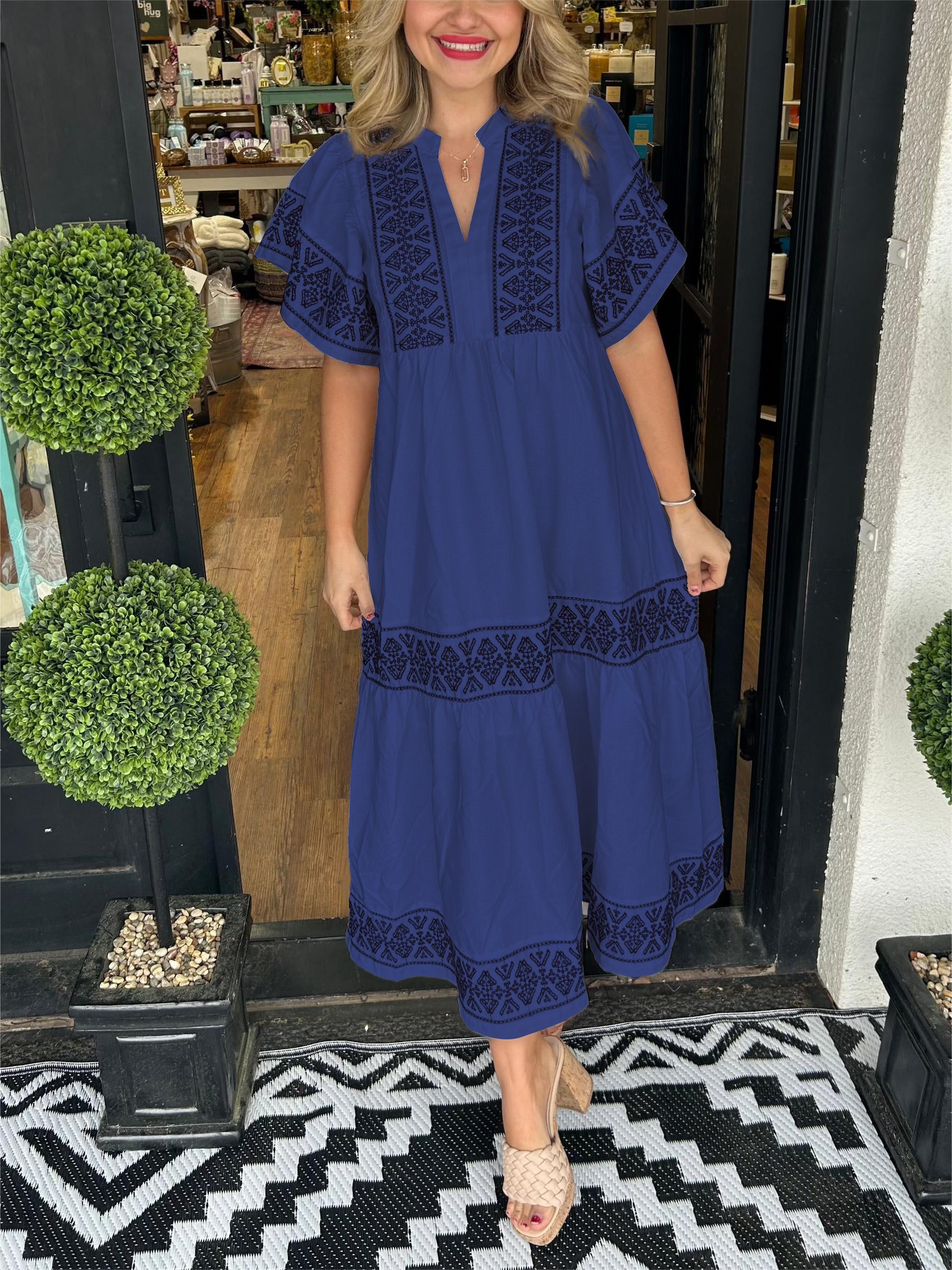 Sophie | Bohemian V Neck Summer Midi Dress 4