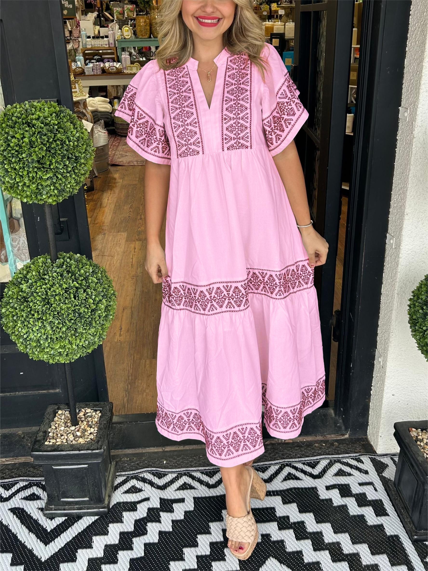 Sophie | Bohemian V Neck Summer Midi Dress 5