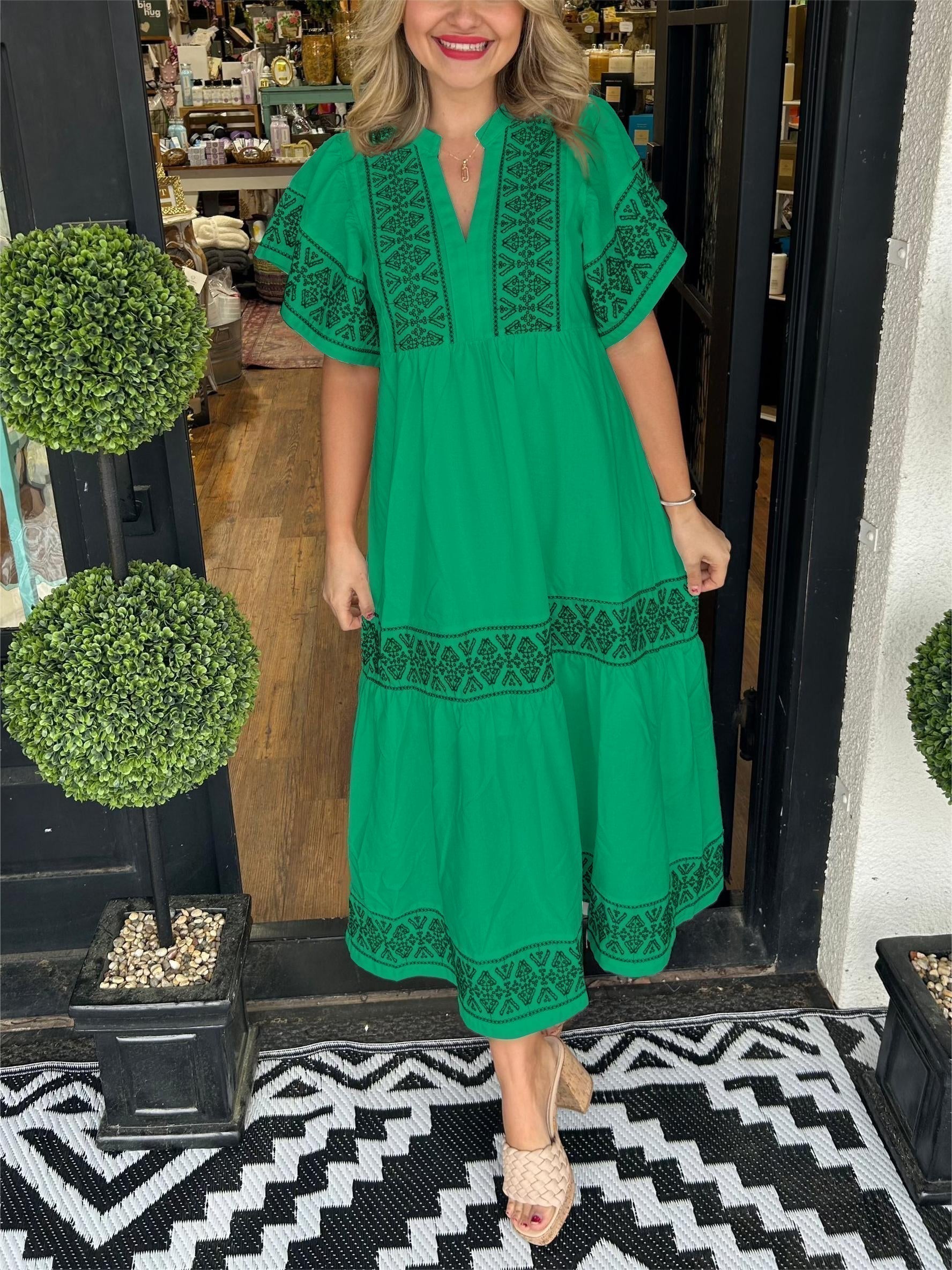Sophie | Bohemian V Neck Summer Midi Dress 8
