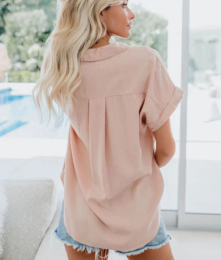 Sophie | Breezy Short Sleeve Collared Blouse for Summer 2