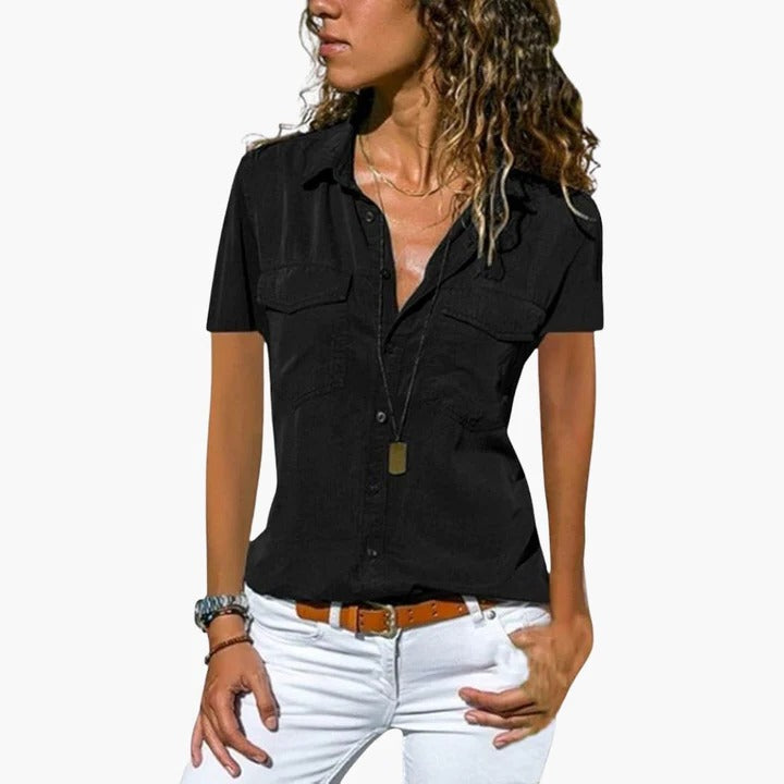 Sophie | Casual Lightweight Plus Size Button-Up Womens Shirt 0