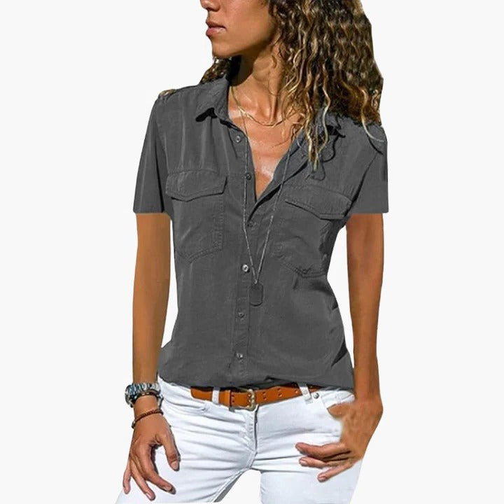 Sophie | Casual Lightweight Plus Size Button-Up Womens Shirt 2