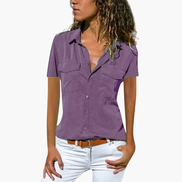 Sophie | Casual Lightweight Plus Size Button-Up Womens Shirt 3