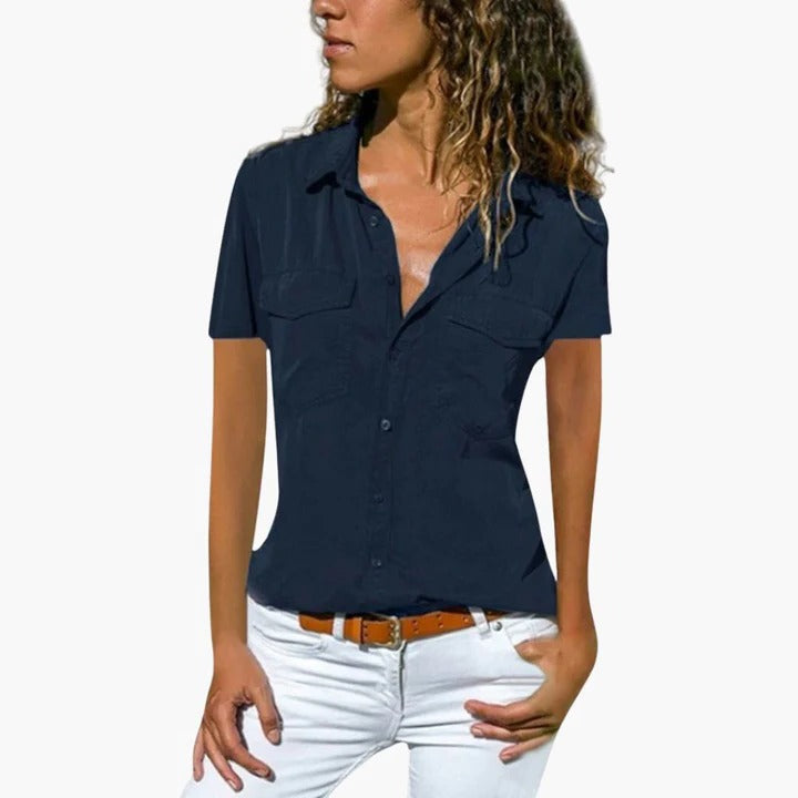 Sophie | Casual Lightweight Plus Size Button-Up Womens Shirt 4