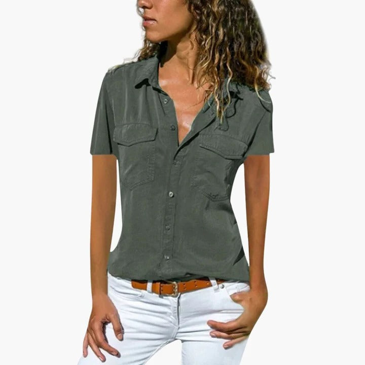 Sophie | Casual Lightweight Plus Size Button-Up Womens Shirt 5