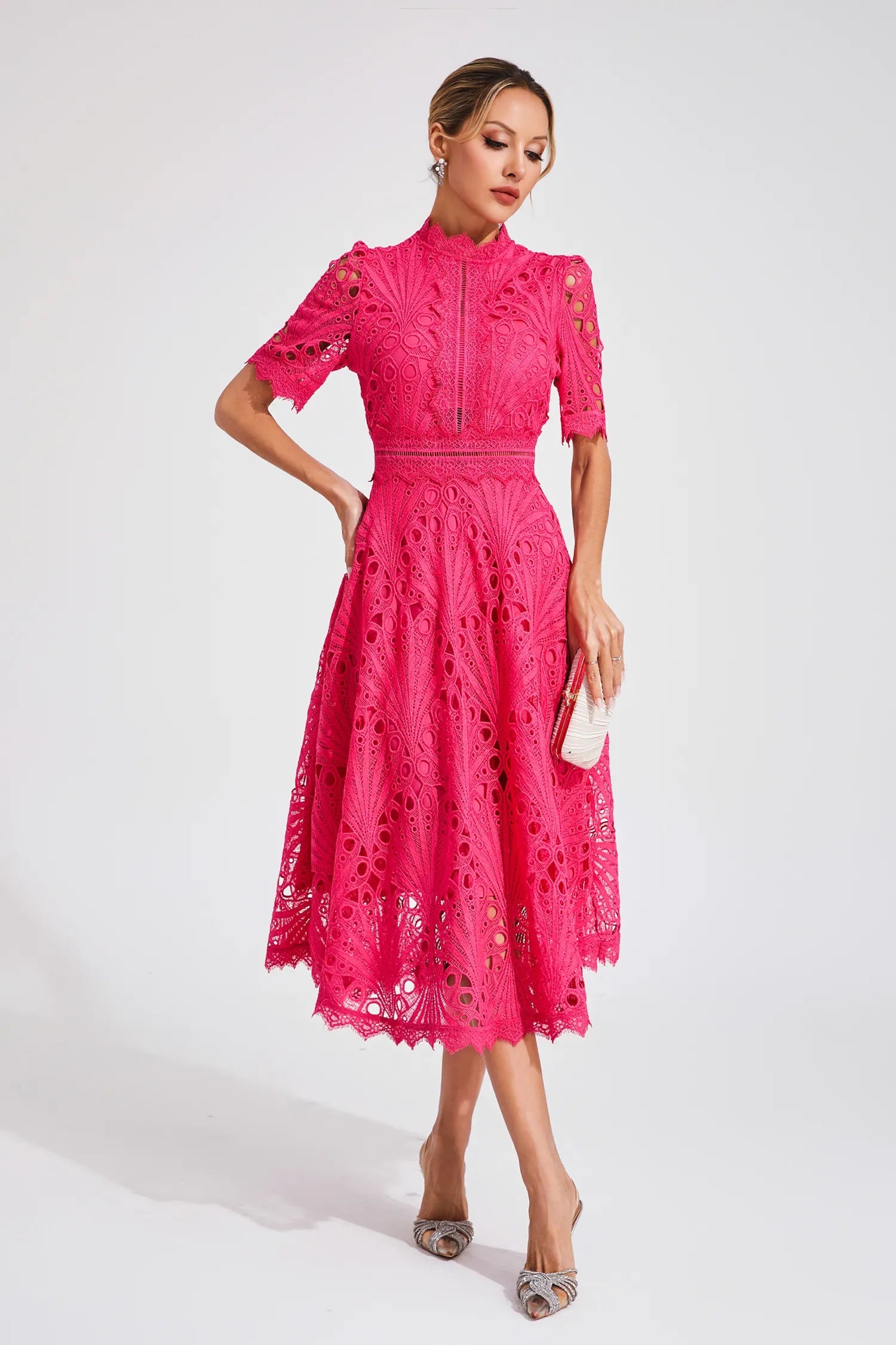 Sophie | Chic Lace Midi Wedding Guest Dress 3