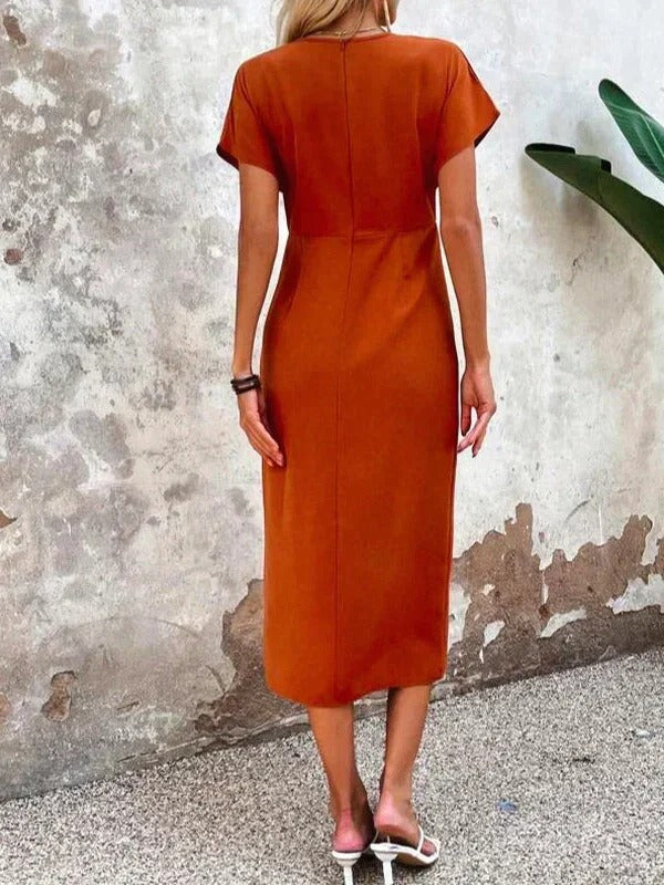 Sophie | Chic V Neck Midi Summer Dress for Weddings and Events 4