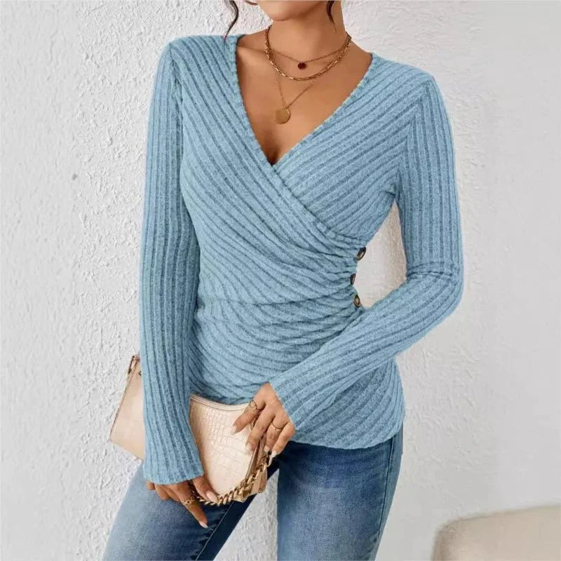 Sophie | Elegant Fitted Long Sleeve Women's Top 4