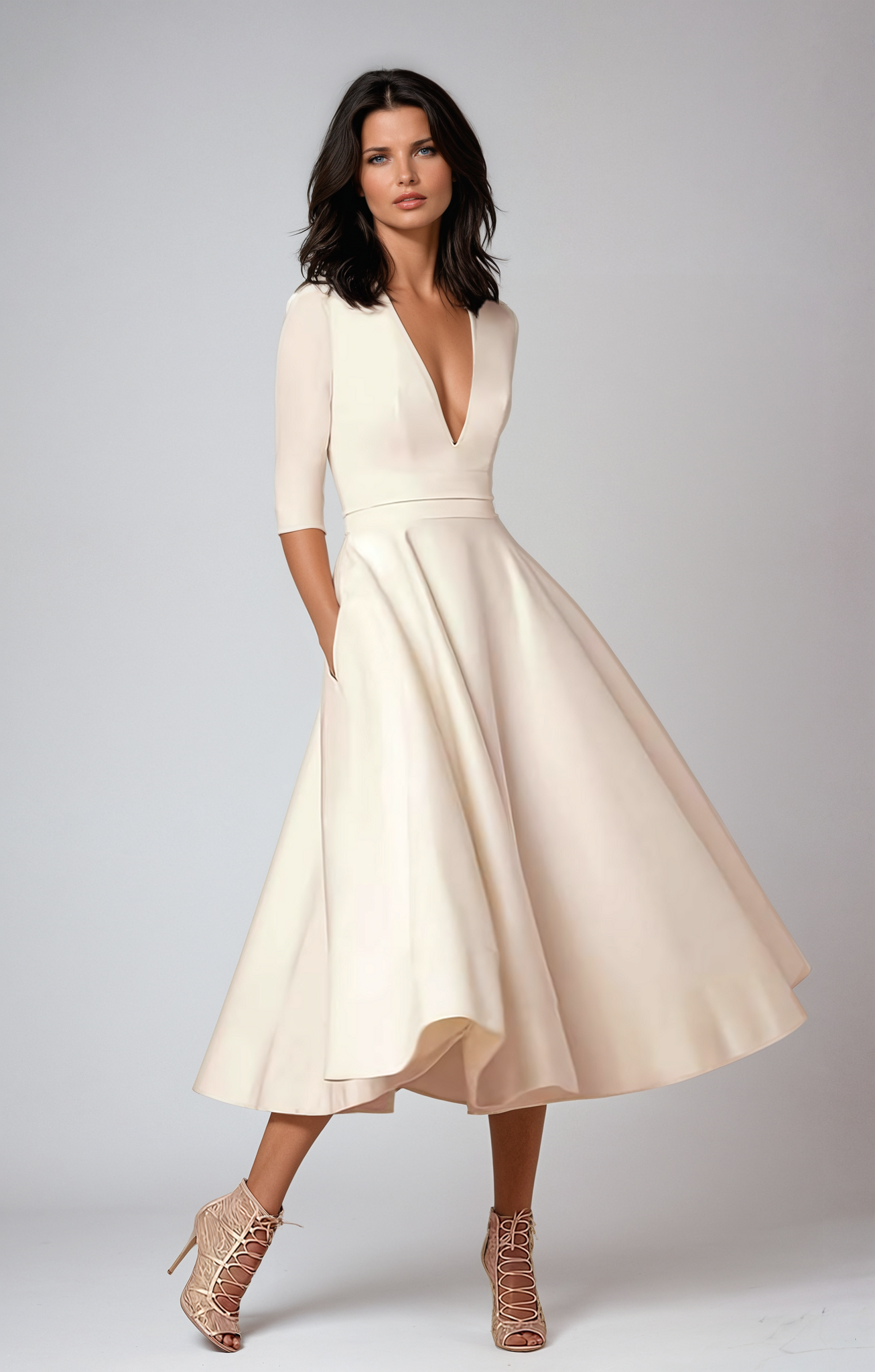 Sophie | Elegant Flared Midi Dress for Women 0