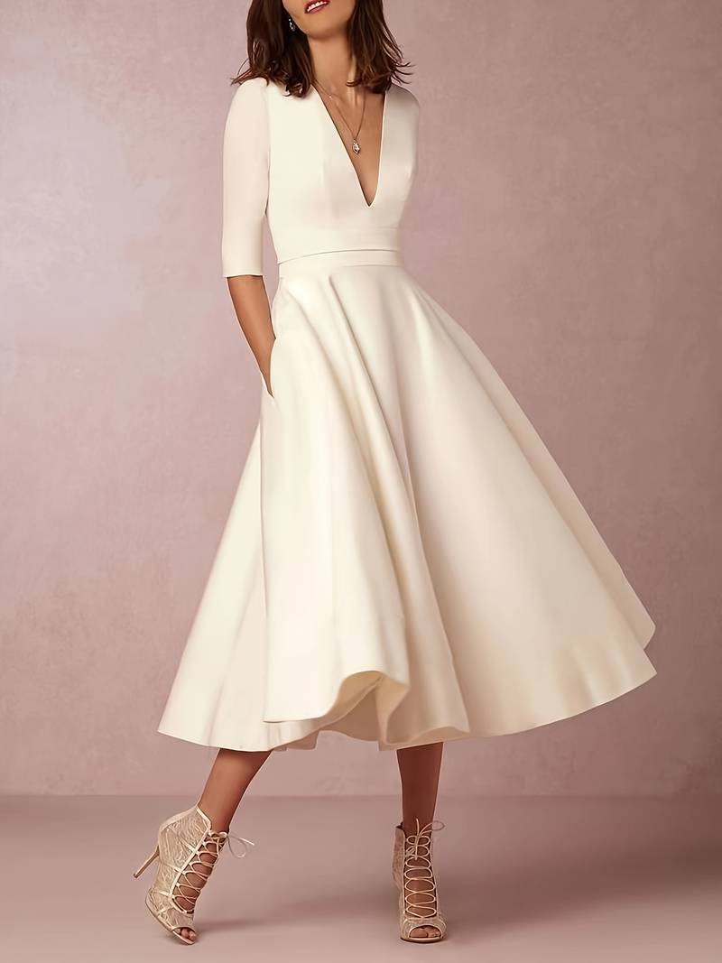 Sophie | Elegant Flared Midi Dress for Women 3