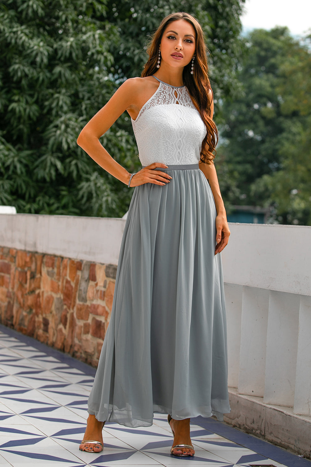 Sophie | Elegant Halter Maxi Dress for Women's Cocktail and Formal Events 4
