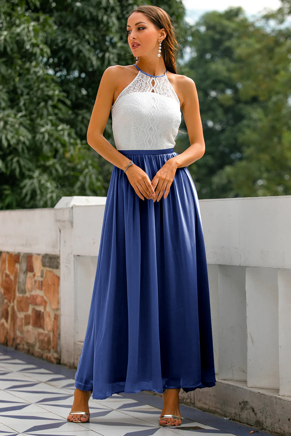 Sophie | Elegant Halter Maxi Dress for Women's Cocktail and Formal Events 8