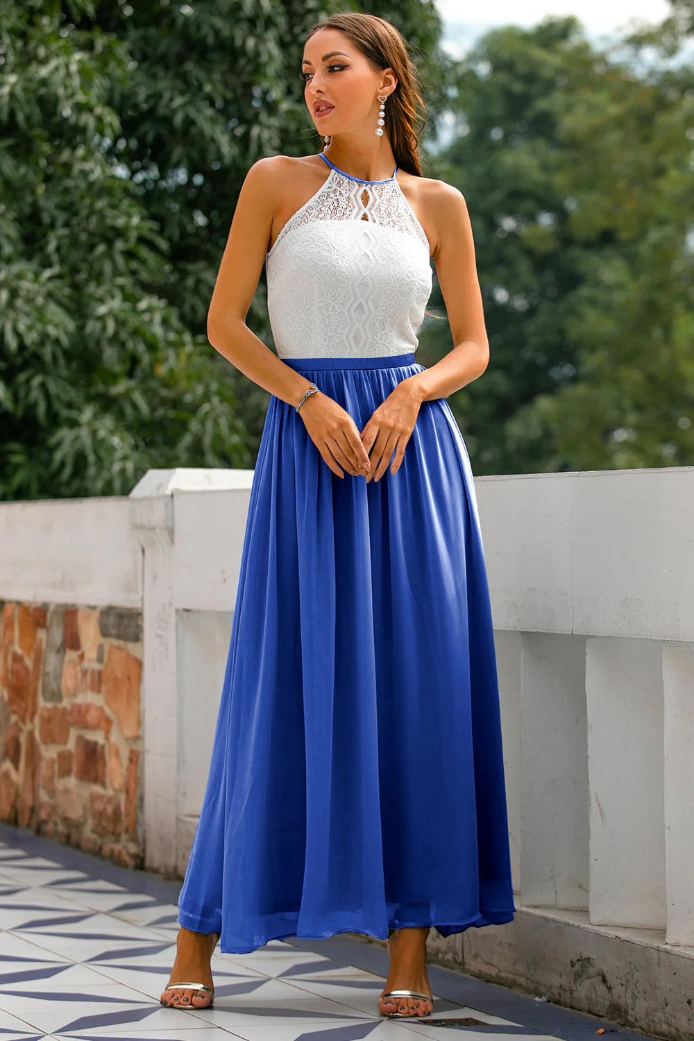 Sophie | Elegant Halter Maxi Dress for Women's Cocktail and Formal Events 9