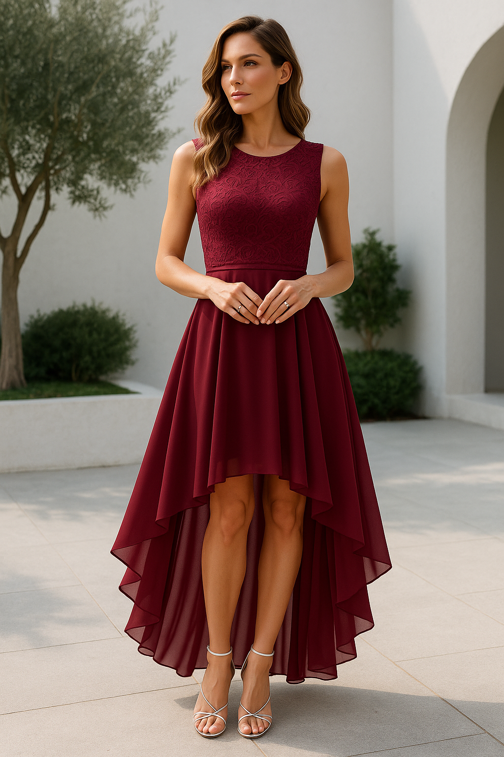 Sophie | Elegant High Low Plus Size Dress for Wedding Guests 0
