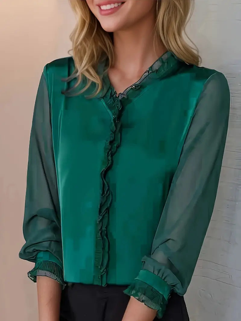 Sophie | Elegant Lightweight White Long Sleeve Blouse 1