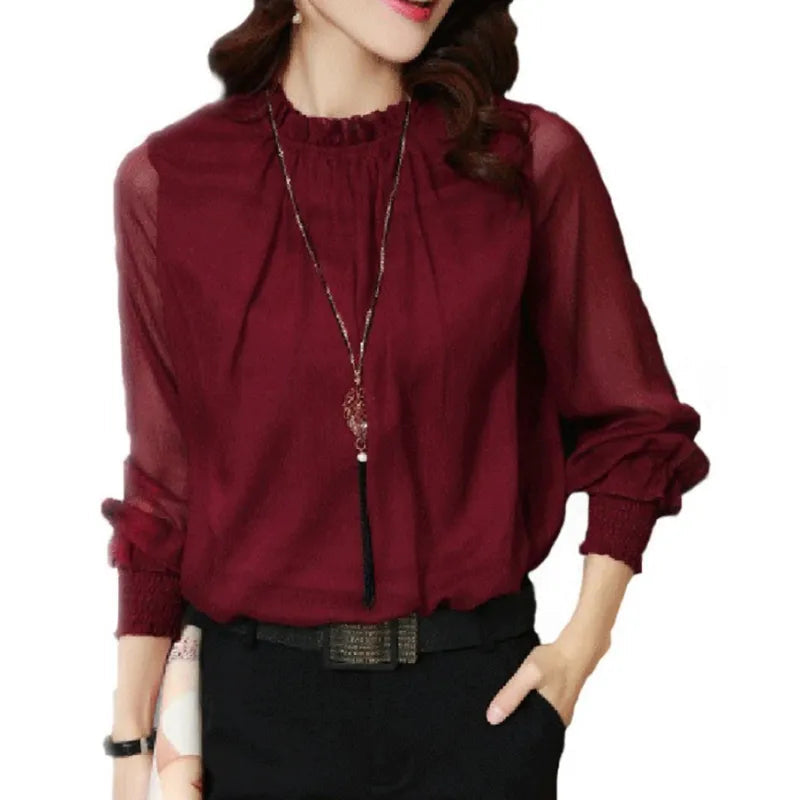 Sophie | Elegant Lightweight White Long Sleeve Blouse 3