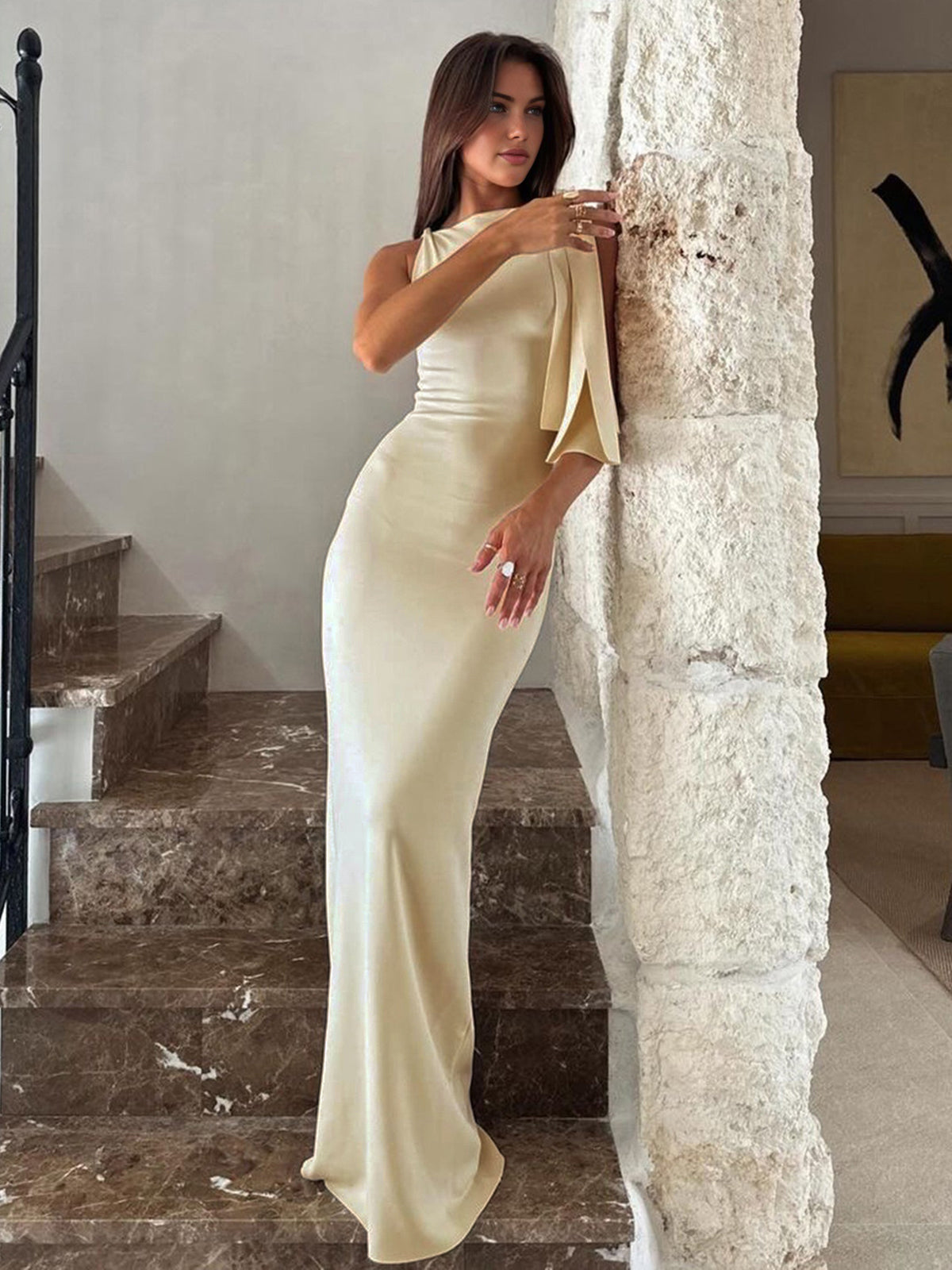 Sophie | Elegant One Shoulder Maxi Dress for Women 1
