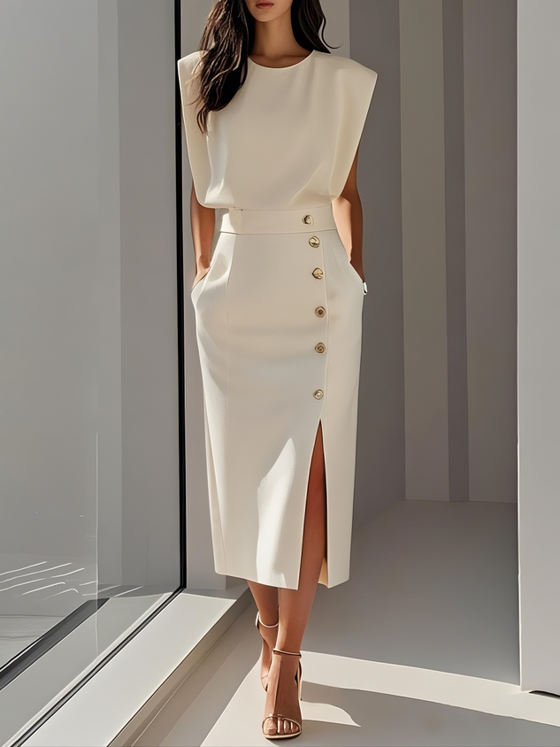 Sophie | Elegant Plus Size Midi Dress for Women 0