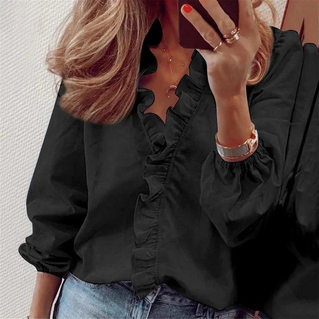 Sophie | Elegant Ruffle White Blouse for Summer 2
