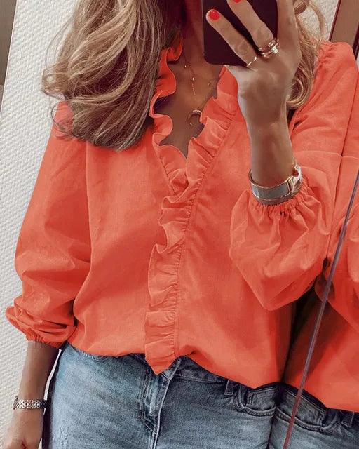 Sophie | Elegant Ruffle White Blouse for Summer 4