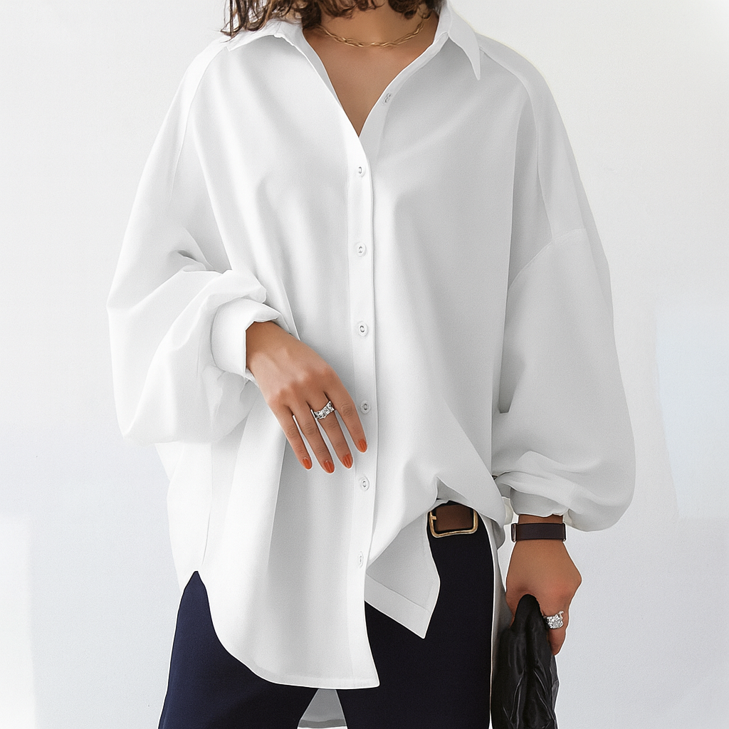 Sophie | Elegant White Oversized Women's Blouse 0