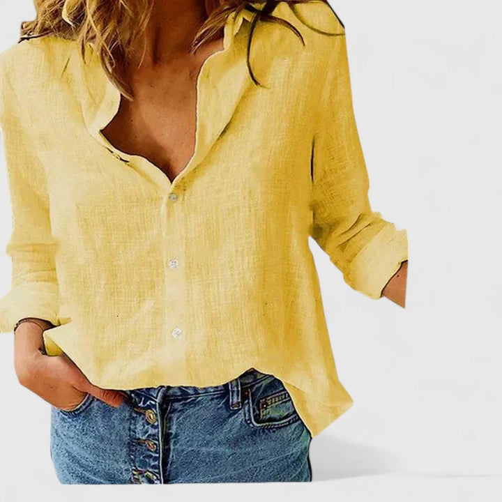 Sophie | Elegant White V Neck Blouse for Women 5