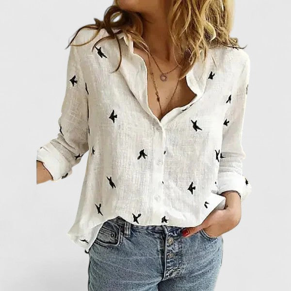 Sophie | Elegant White V Neck Blouse for Women 8