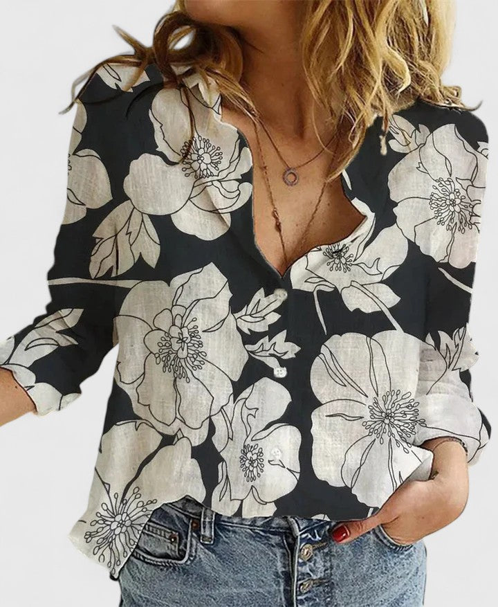 Sophie | Elegant White V Neck Blouse for Women 9