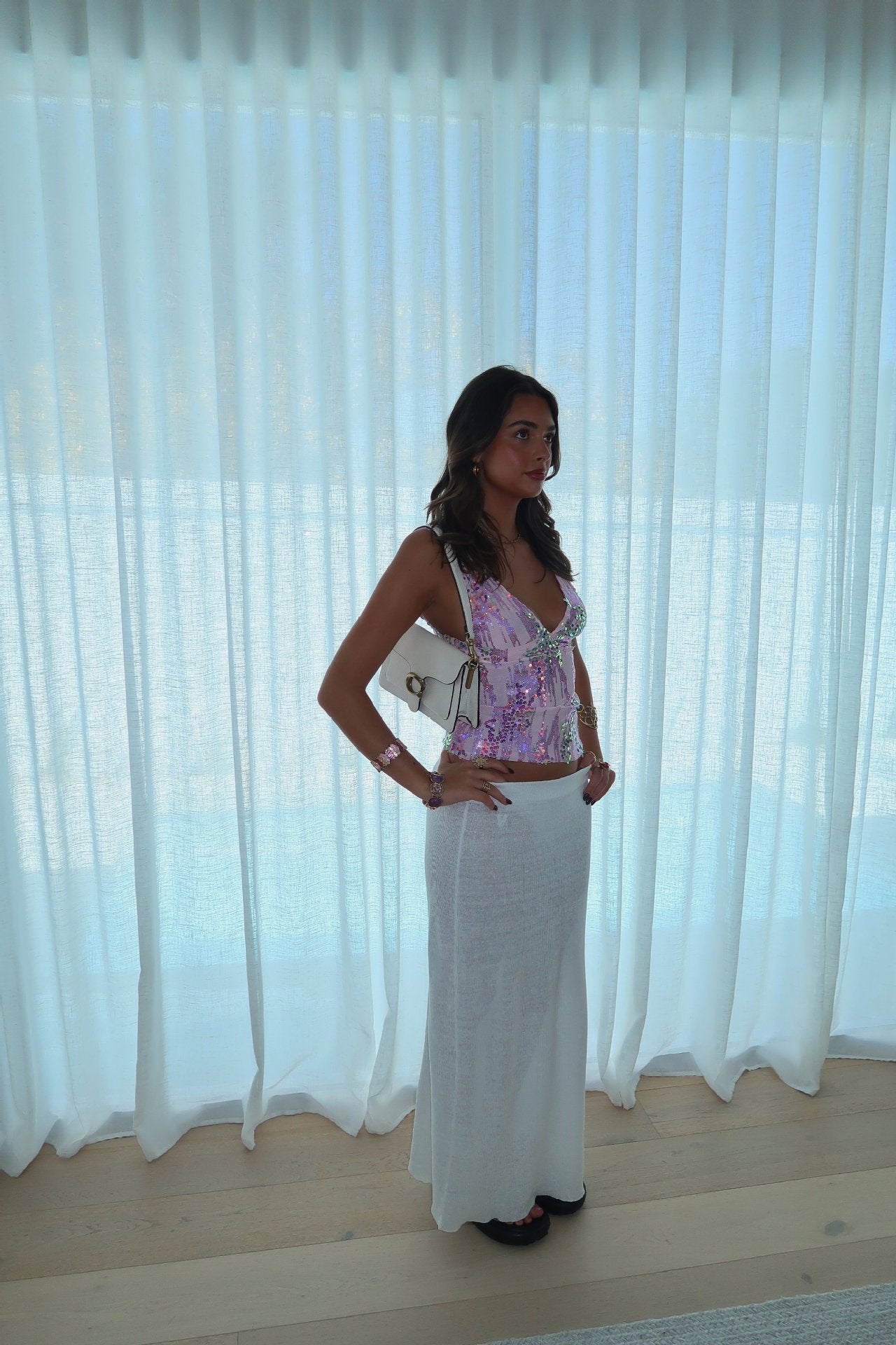 Sophie | Glamorous Colorblock Sequin Crop Top 4