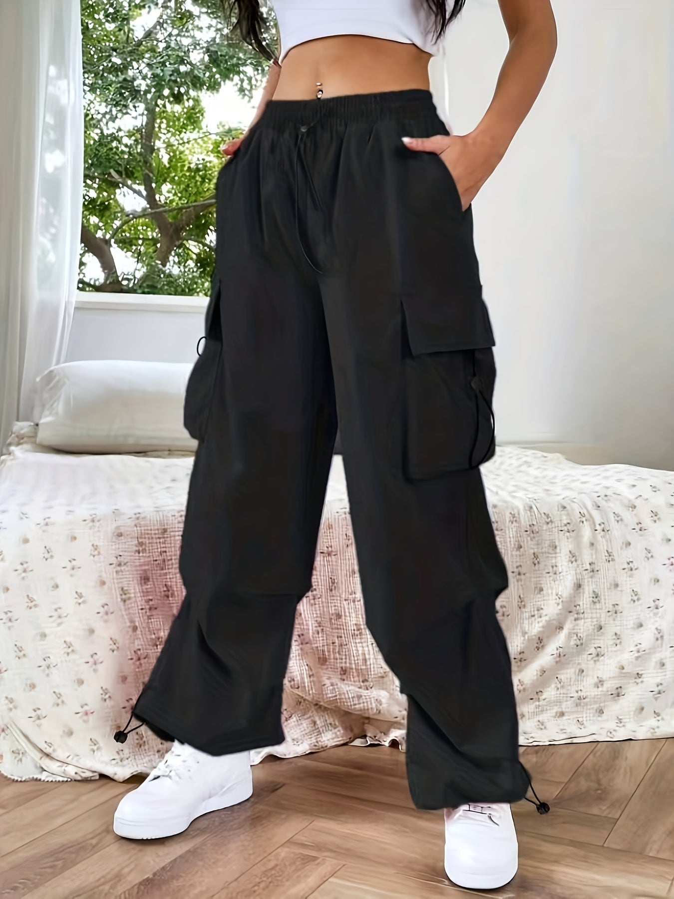 Sophie | Relaxed Wide Leg Cargo Pants for Women 0