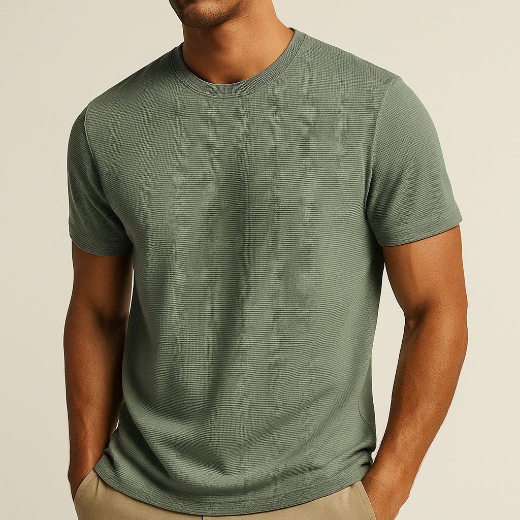 Summer Breeze | Men's Shirt with Breathable Cotton Waffle Design 7