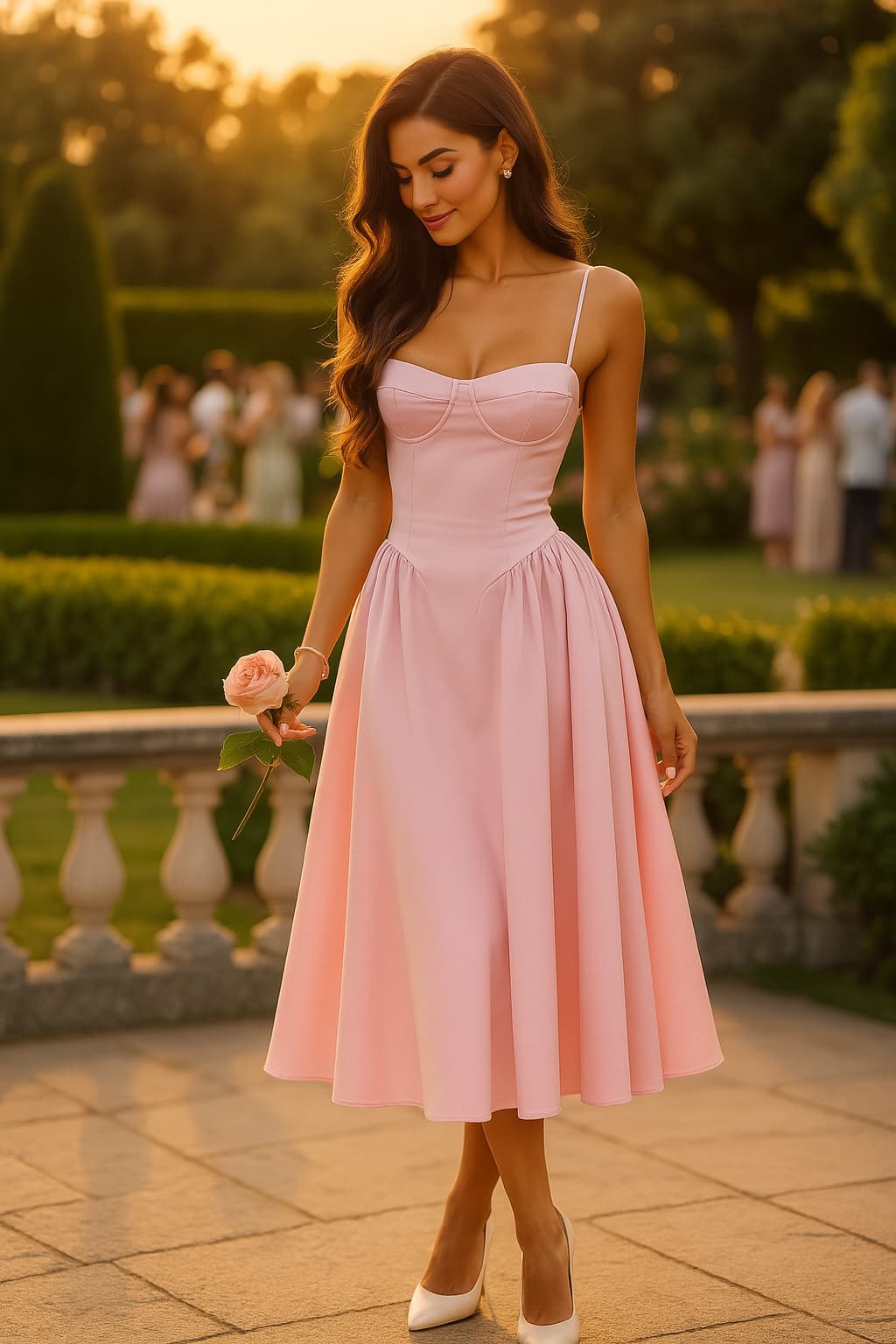 Zoe Collection | Women's Formal Dress with Long Sleeve & A-Line Skirt 2