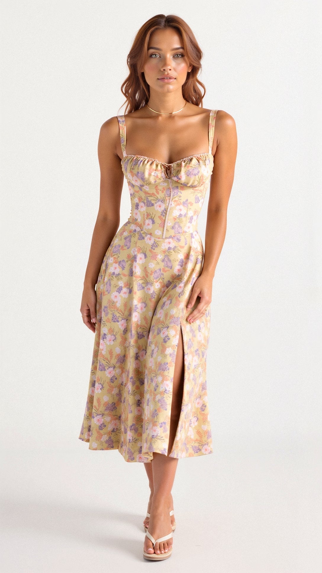 Zoe | Elegant Floral Midi Dress for Women 0