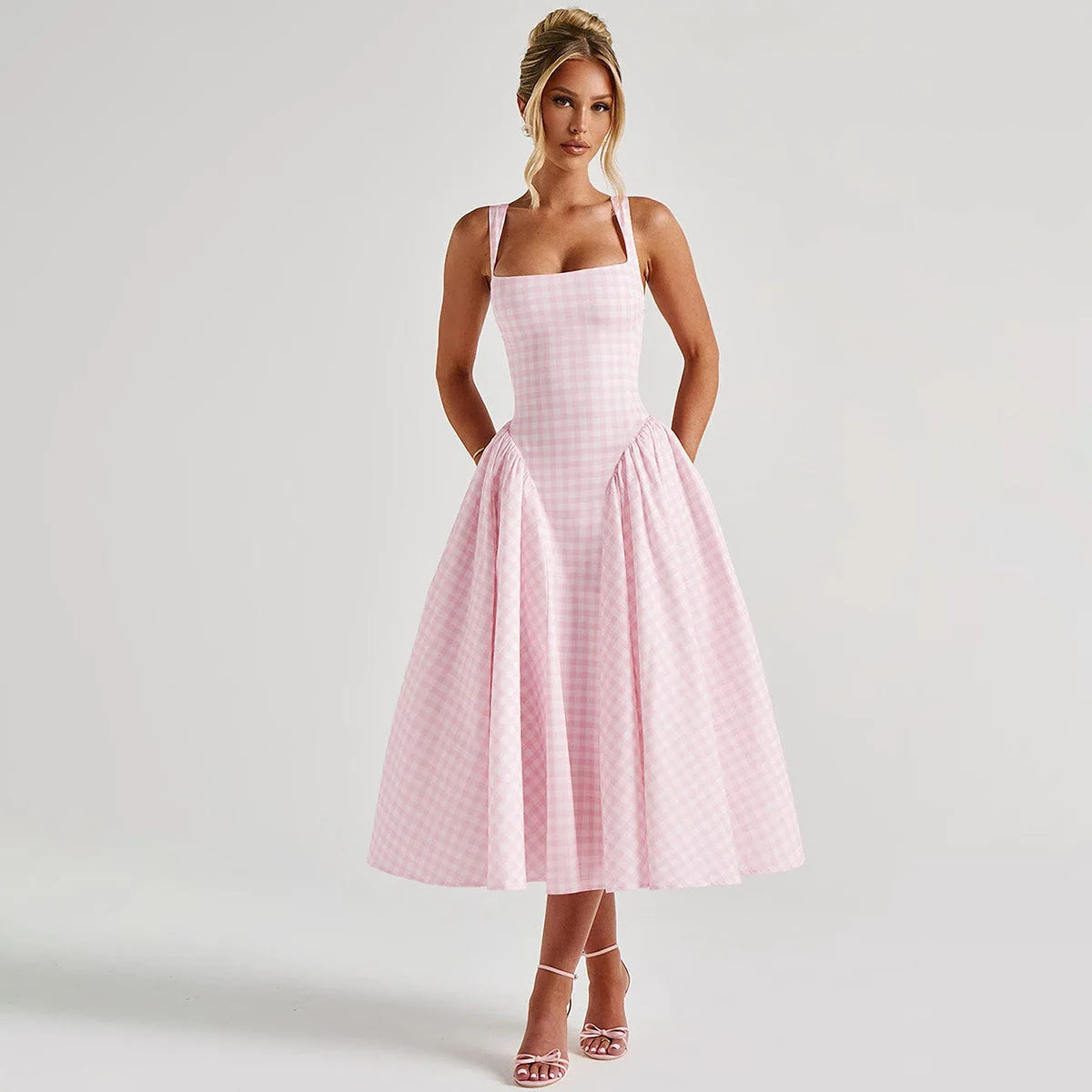 Zoe | Stylish Pastel Summer Dress with A-Line Skirt 4