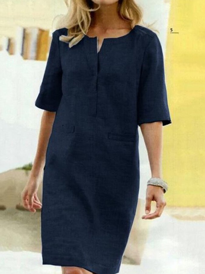 christina-womens-split-neck-3-4-sleeve-shift-dress-img4.jpg