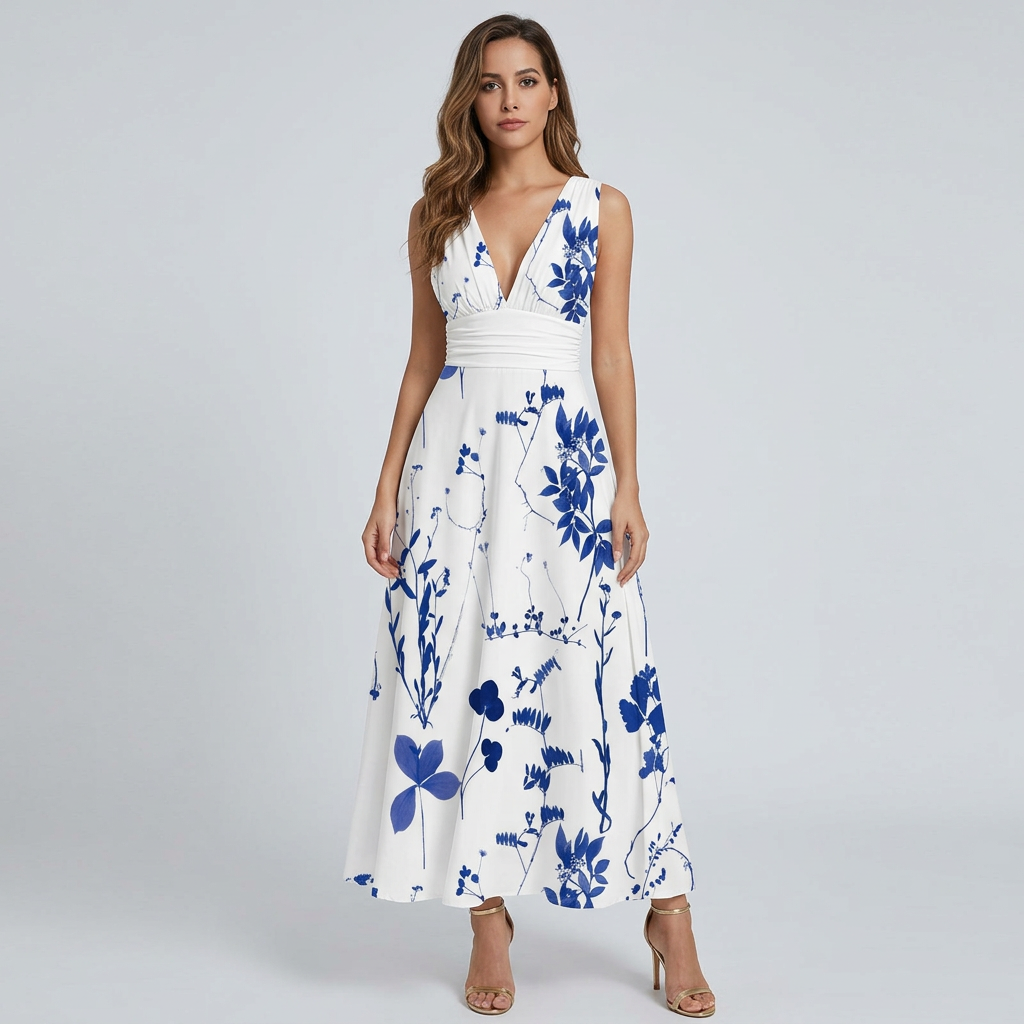 Mary | Floral Wedding Guest Maxi Dress