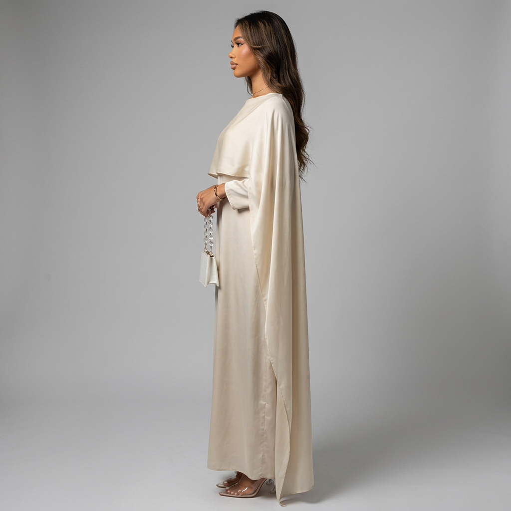 Jeny | Flowing Cape Maxi Dress for Women