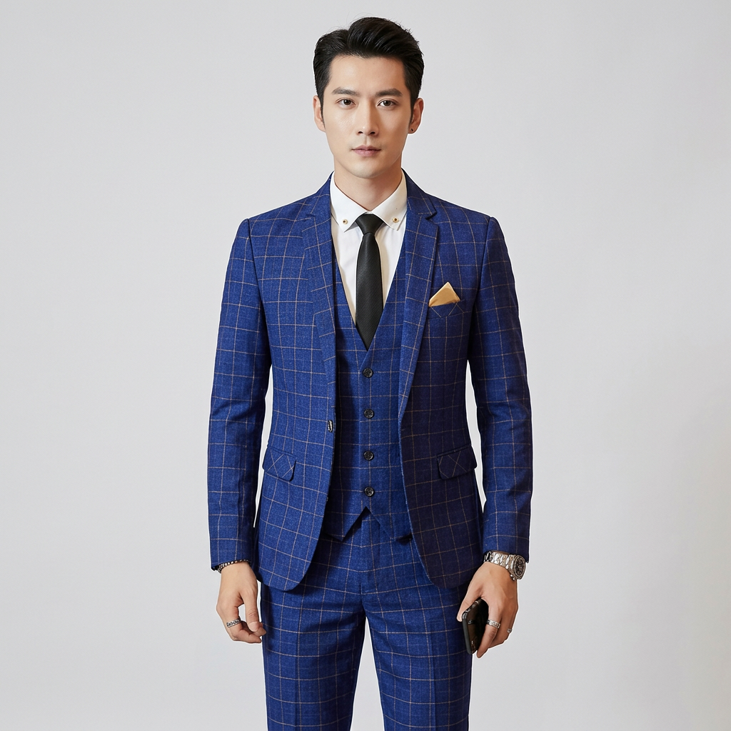 Jimboy | Stylish Slim Fit Plaid Wedding Suit
