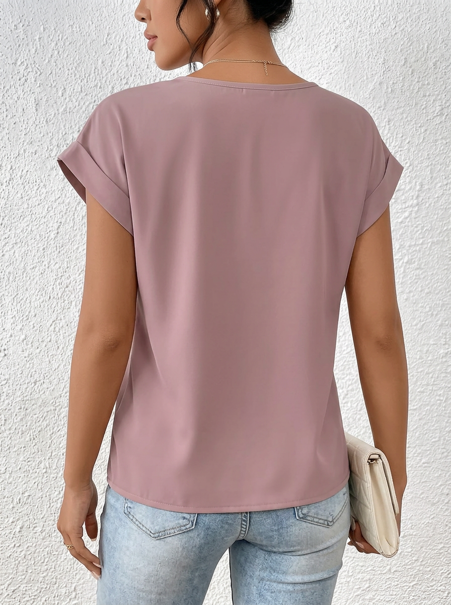 Maia | Women's Top with Twist Front V-Neck Design