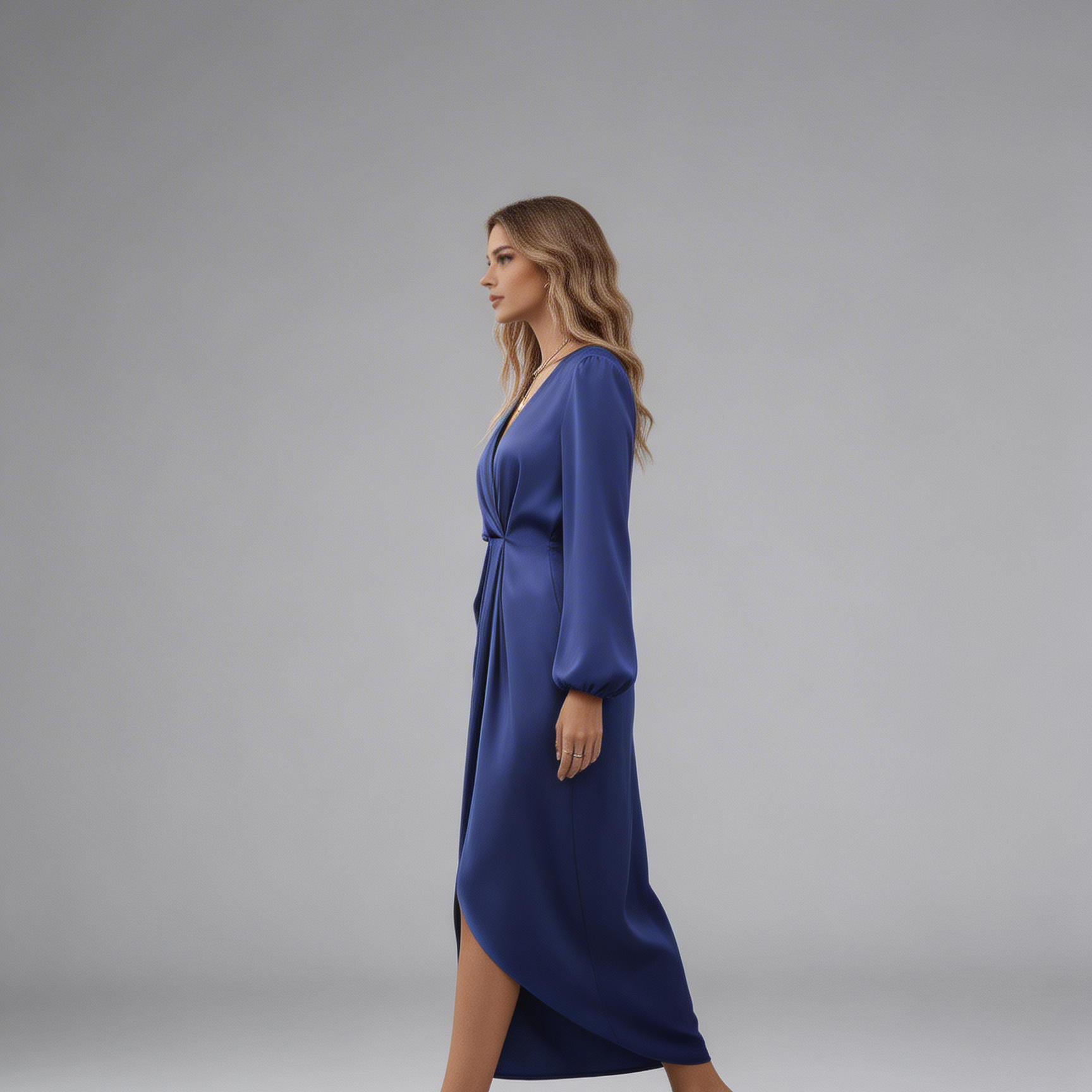 Clara | Long Sleeve Wrap Midi Dress