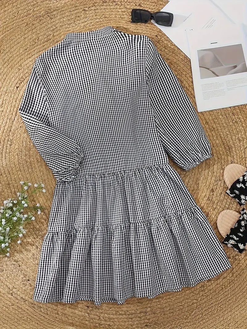 stephanie-womens-gingham-button-down-mini-dress-3-4-sleeve-img6.jpg